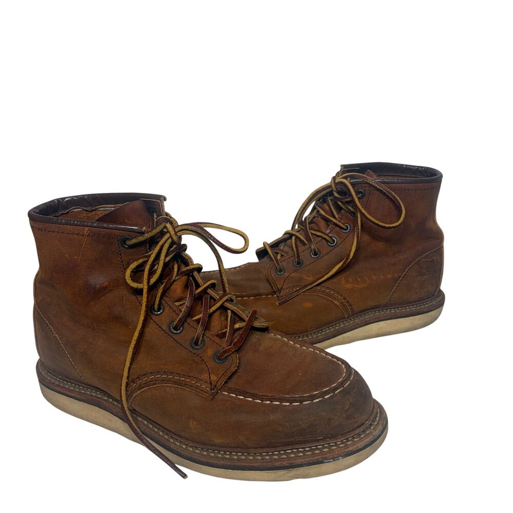 Red Wing Shoes 1907 Heritage Boots Moc Toe 9.5 Copper Leather 6" Heavy Duty 9.5